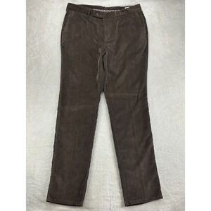 Peter Millar Nanoluxe Chino Pants Mens 38x35 Brown Soft Corduroy Comfort Stretch